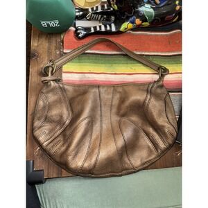 Banana Republic Y2K  2005  Vintage Metallic Bronze Leather COWHIDE Hobo Bag